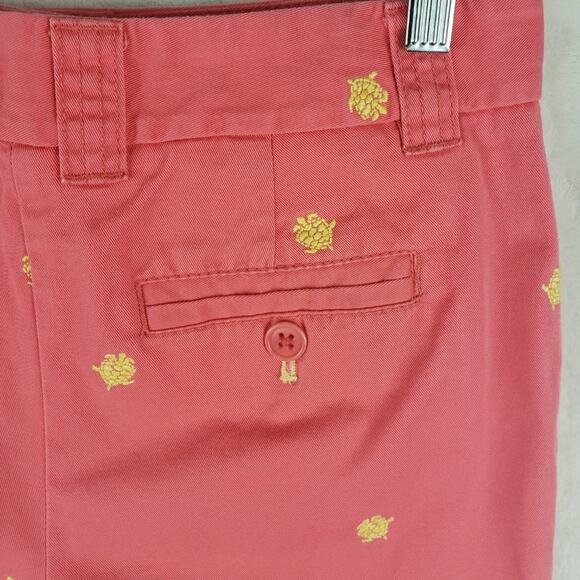J. Crew Shorts Size 2 City Fit Peach Pineapple Allover Embroidered Classic Twill - Picture 3 of 7